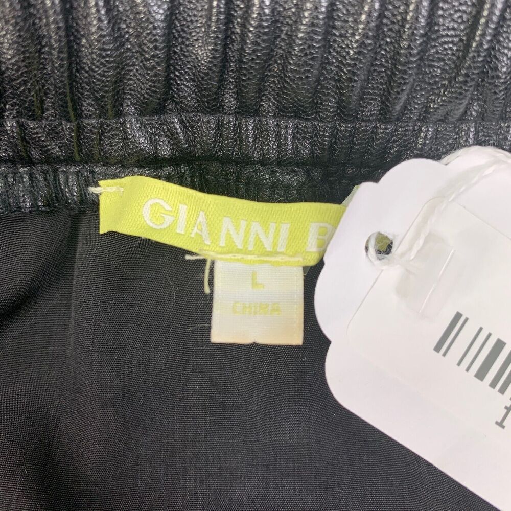 Gianni Bini Skirt Womens L Large Black Gold Jamie Striped Sequined Lined Mini - Picture 5 of 16